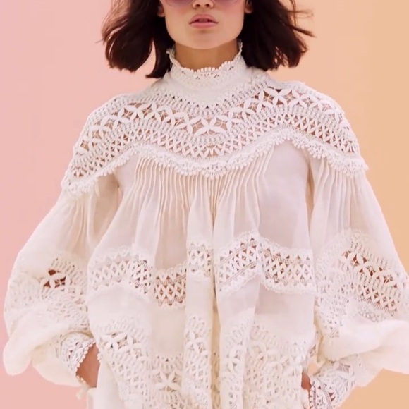 Zimmermann Tops - Elegant White Lace Women's Top